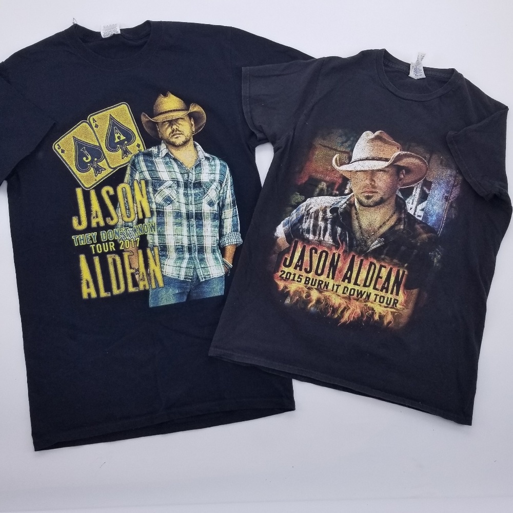Jason Aldean Concert T-Shirt Lot 2015-17 Size S